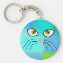 Katzen-Liebhaber-Kunst "Katzen-Dame " Schlüsselanhänger