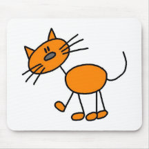 Katzen-Strichmännchen Mousepad