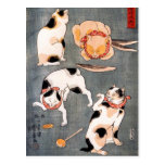 Katzen, Utagawa Kuniyoshi Postkarte