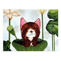 Katzenkunst Morgen-Katze Postkarte