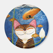 Katzenkunst - Wasser (5 Elemente) Kühlschrankmagnet
