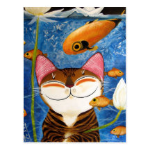 Katzenkunst - Wasser (5 Elemente) Postkarten