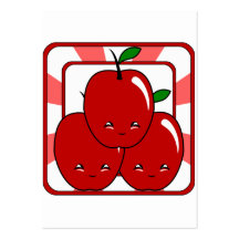 Kawaii Apple Korb (Junge) Visitenkarten Vorlagen