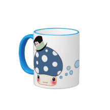 Kawaii blauer Pilz mit niedlichem Hut Tee Tasse