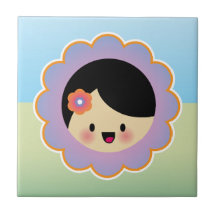 Kawaii Blumenmädchen Fliese