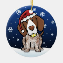 Kawaii Cartoon-Deutscher Shorthair Zeiger-Weihnach Ornamente