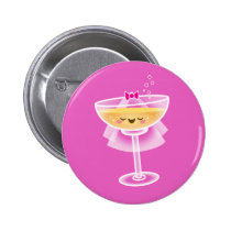 Kawaii Champagne Braut buttons