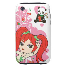 Kawaii Cocos das Schulmädchen Chibi Tough iPhone 3 Hüllen