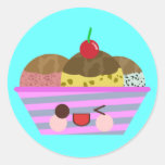 Kawaii Eiscreme-Eiscremebecher würzt köstlichen So Aufkleber