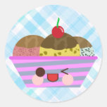 Kawaii Eiscreme-Eiscremebecher würzt köstliches ka Sticker