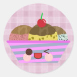 Kawaii Eiscreme-Eiscremebecher würzt köstliches ka Runde Sticker