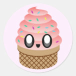 kawaii Eiscremeerdbeere besprüht Sticker
