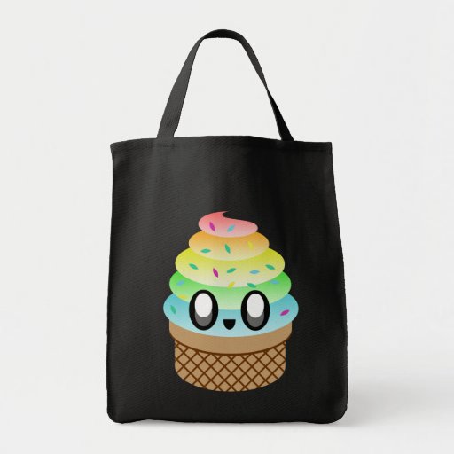 kawaii Eiscremeregenbogen besprüht Einkaufstasche