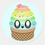 kawaii Eiscremeregenbogen besprüht Sticker