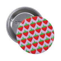 Kawaii Erdbeere Button