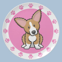 Kawaii flaumige Corgi-Platte teller