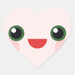 Kawaii glücklicher Gesichts-Schatz-Valentinsgruß Herzaufkleber