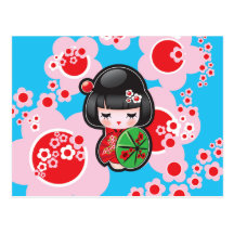 Kawaii Japaner-Puppe Postkarten