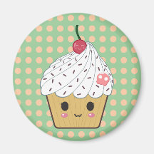 Kawaii kleiner Kuchen in den Tupfen Magnete