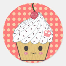 Kawaii kleiner Kuchen in den Tupfen Sticker