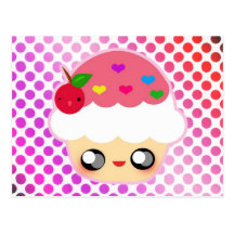 Kawaii kleiner Kuchen Postkarte