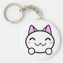 Kawaii Miezekatze-Knopf Schlüsselanhänger