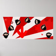 Kawaii Ninja Flipz Druck Poster