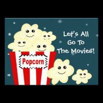 Kawaii Popcorn-Film-Thema-Party einladungen