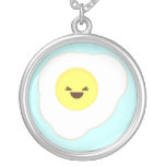 Kawaii Spiegelei-Sterlingsilber-Halskette