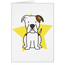 Kawaii Stern-amerikanische Bulldoggen-Karte