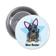 Kawaii Stern-Blau Heeler Buttons