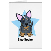 Kawaii Stern-Blau Heeler Karte