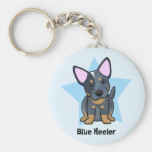 Kawaii Stern-Blau Heeler Schlüsselband