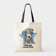 Kawaii Stern Catahoula Leopard-Hund Leinentaschen