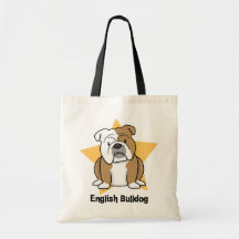 Kawaii Stern-Englisch-Bulldogge Leinentasche