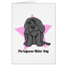 Kawaii Stern-portugiesischer Wasser-Hund Grußkarte