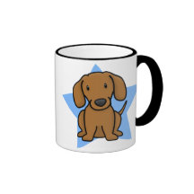 Kawaii Stern-roter Dackel-Becher Kaffeetassen