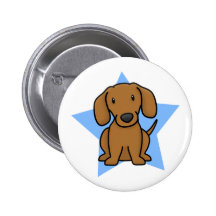 Kawaii Stern-roter Dackel-Knopf Anstecknadelbutton