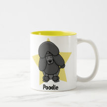 Kawaii Stern-Schwarz-Pudel Kaffeetasse
