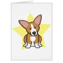Kawaii Sternpembroke-Walisercorgi-Karte