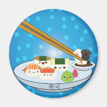 Kawaii Sushi-Servierplatten-Magnet