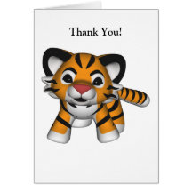 Kawaii Tiger danken Ihnen zu kardieren Grußkarte
