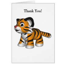 Kawaii Tiger danken Ihnen zu kardieren Grußkarte