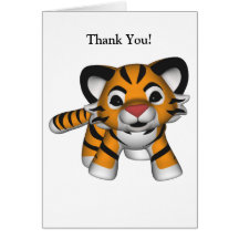 Kawaii Tiger danken Ihnen zu kardieren Grußkarte