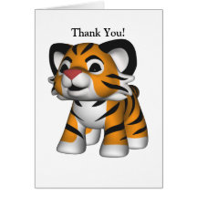 Kawaii Tiger danken Ihnen zu kardieren Grußkarten