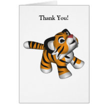 Kawaii Tiger danken Ihnen zu kardieren Karte