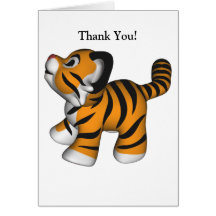 Kawaii Tiger danken Ihnen zu kardieren Karten