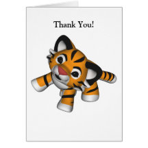 Kawaii Tiger danken Ihnen zu kardieren Karten