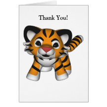 Kawaii Tiger danken Ihnen zu kardieren Karten