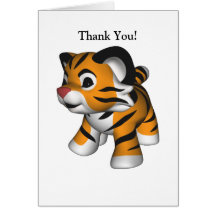 Kawaii Tiger danken Ihnen zu kardieren Karten